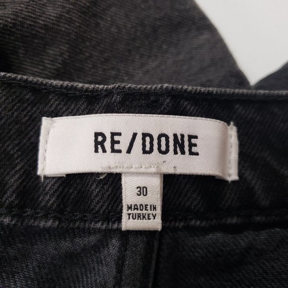 Re/Done Womens 70s Straight Jeans Size 30 High Rise Black 5 Pocket Denim Grunge - Picture 3 of 11
